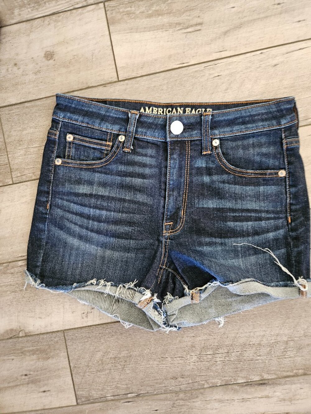 American Eagle high rise shortie jean short